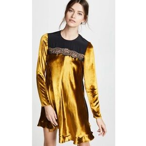 Red Valentino Long Sleeve Velvet Dress.